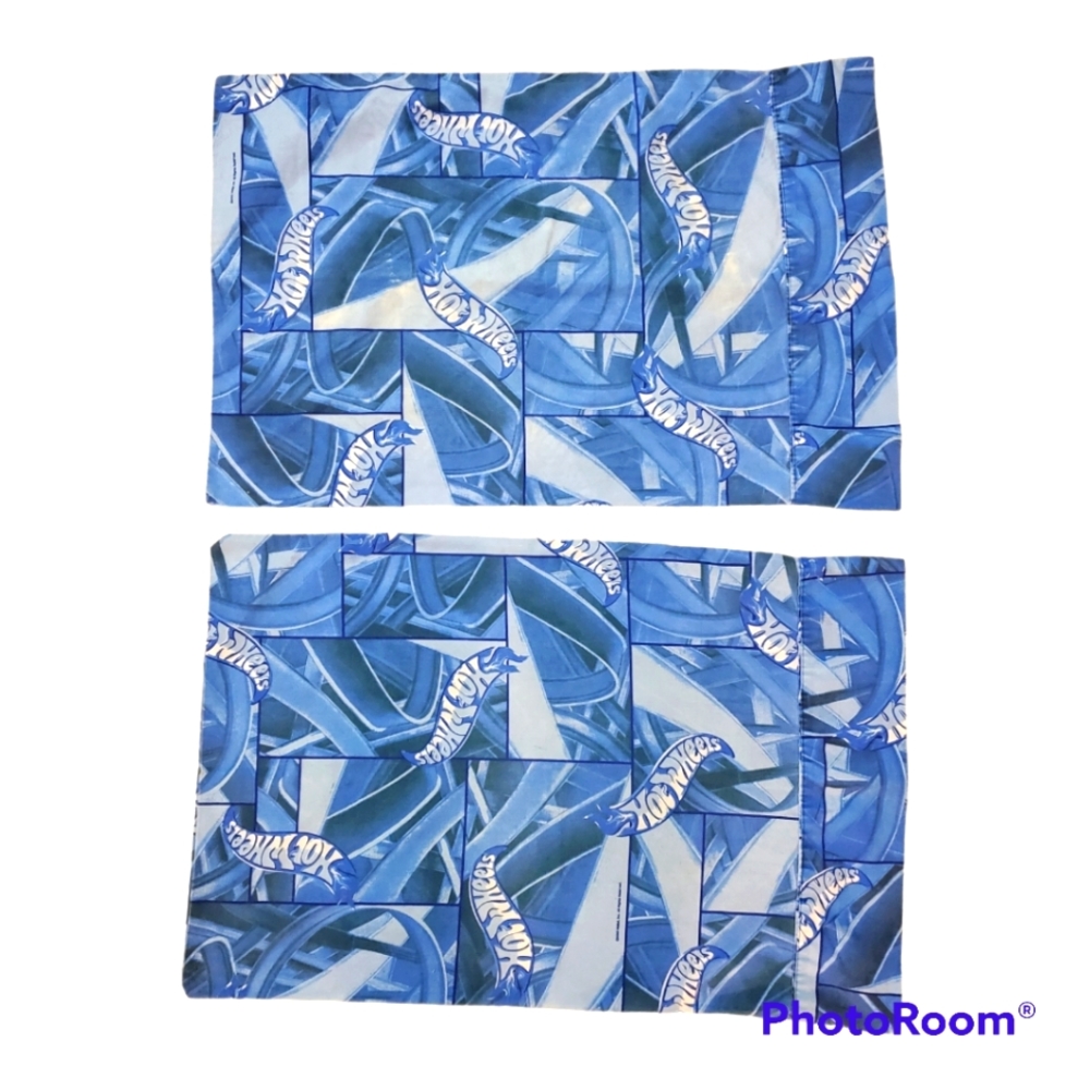 Vintage Hot Wheels Two Pillow Cases 2000s Mattel